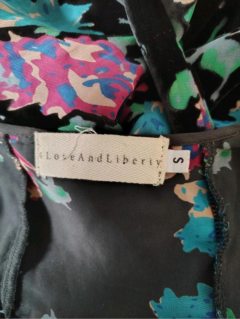 4 Love Liberty Johnny Was Black Floral Silk Blend Mini Dress - Picture 6 of 9